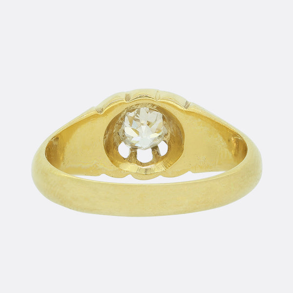 Art Deco 0.50 Carat Old Cut Diamond Gypsy Ring