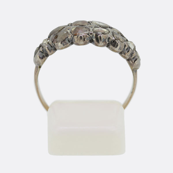 Georgian Rose Cut Diamond Two Row Ring
