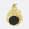 Vintage Tigers Eye and Onyx Fob Pendant