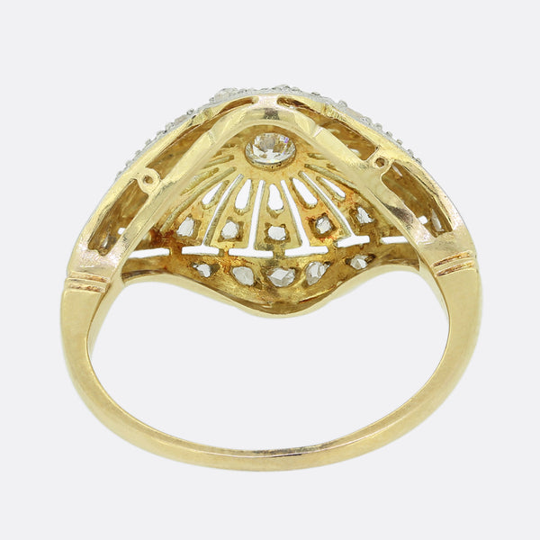 Art Deco Diamond Bombe Ring