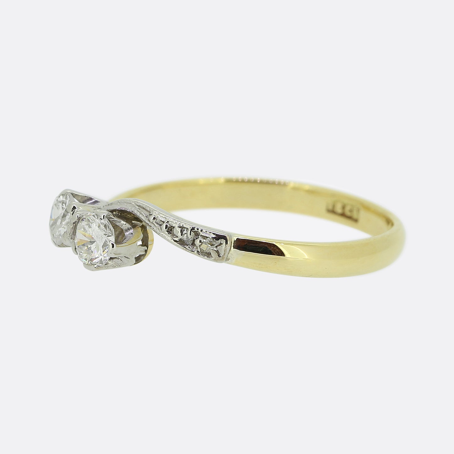 Vintage 0.40 Carat Two-Stone Diamond Crossover Ring
