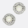 Mid Century Cultured Pearl and Diamond Earrings