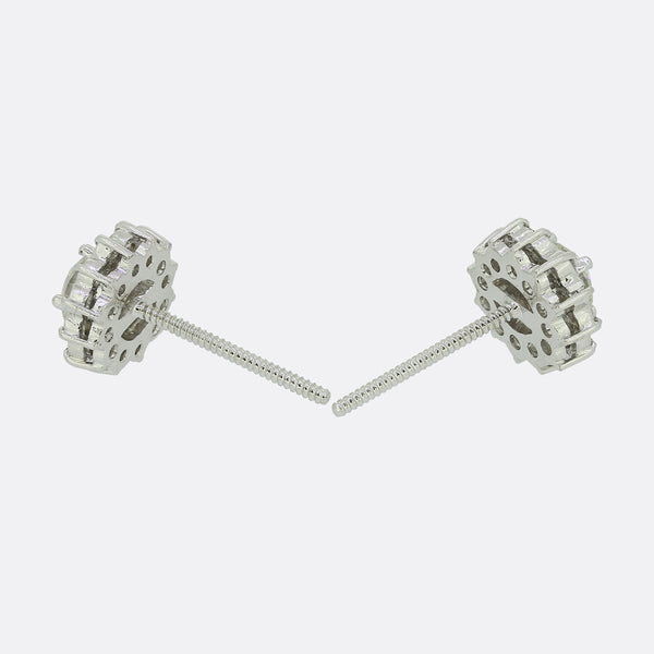 1.00 Carat Diamond Cluster Earrings