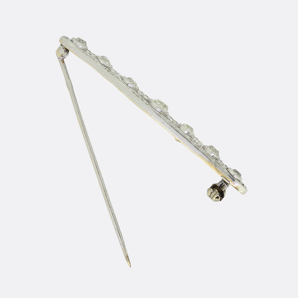 Edwardian Old Cut Diamond Bar Brooch