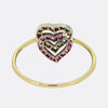 Victorian Diamond and Ruby Double Heart Ring
