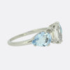 Fancy Cut Diamond and Aquamarine Five-Stone Ring