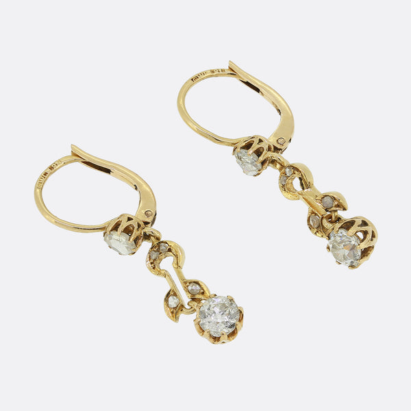Antique Diamond Drop Earrings