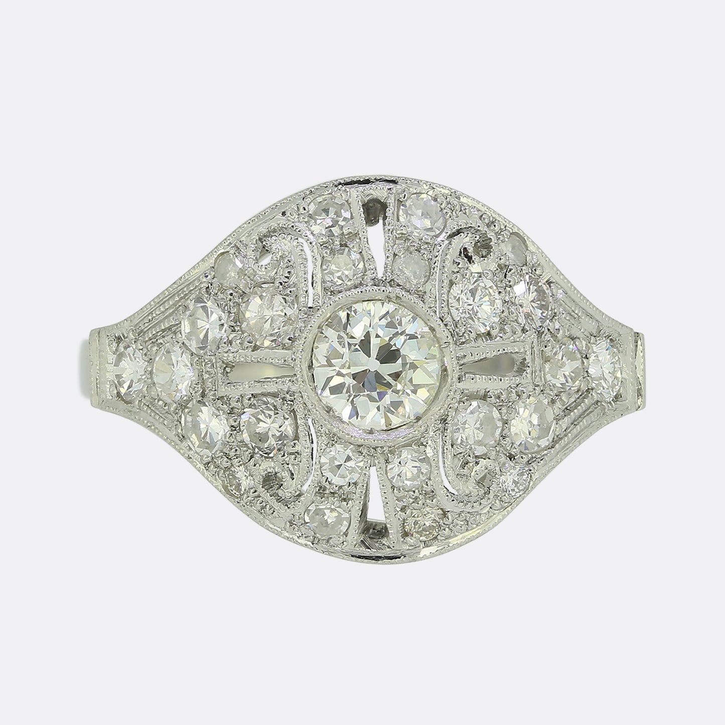 Art Deco Style Diamond Cluster Ring