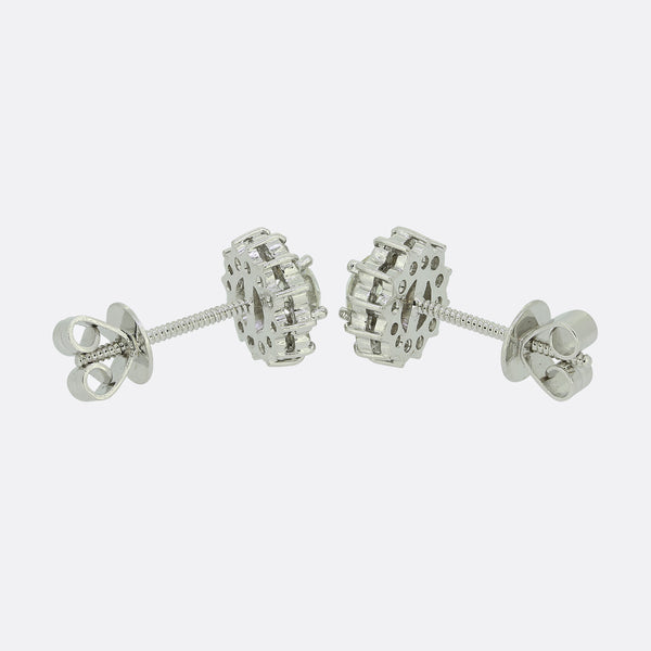 1.00 Carat Diamond Cluster Earrings