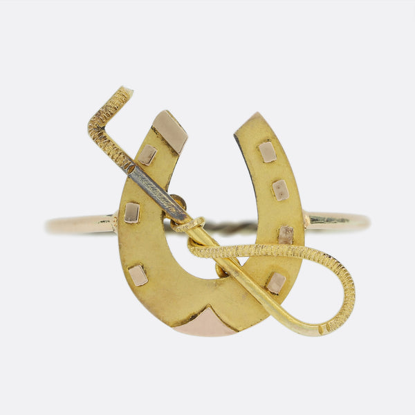 Victorian Horseshoe and Riding Crop Ring