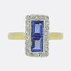 Art Deco Sapphire and Diamond Tablet Ring