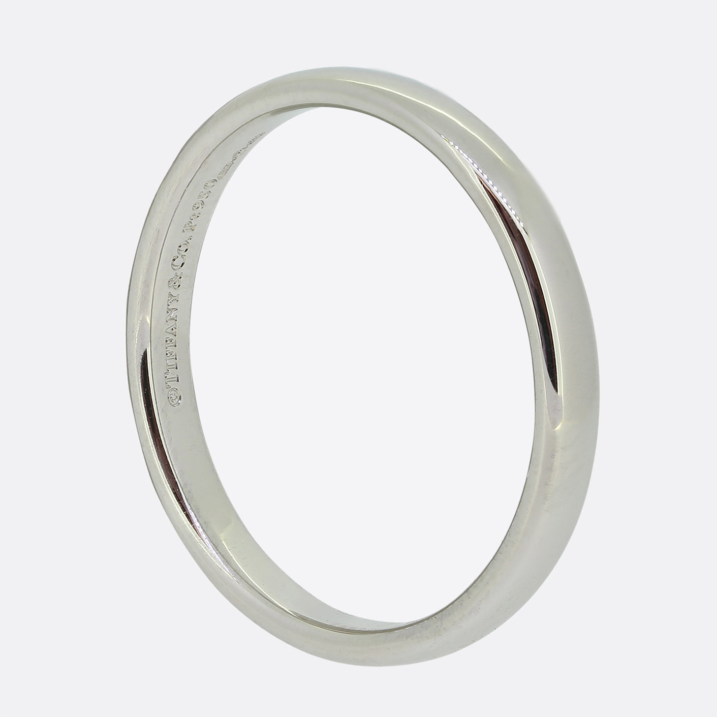 Tiffany & Co. Platinum 3mm Band Ring Size V