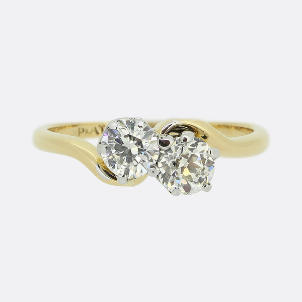 Vintage Two-Stone Diamond Ring