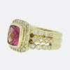 3.10 Carat Pink Tourmaline and Diamond Cluster Ring