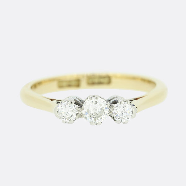 Vintage 0.29 Carat Diamond Three Stone Ring