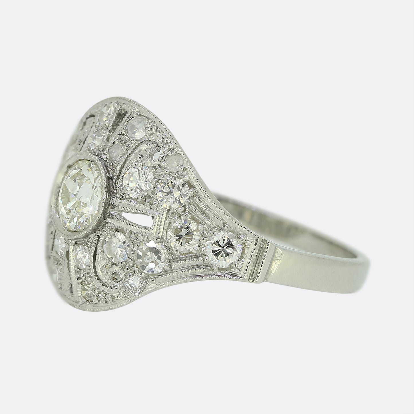 Art Deco Style Diamond Cluster Ring