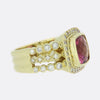 3.10 Carat Pink Tourmaline and Diamond Cluster Ring