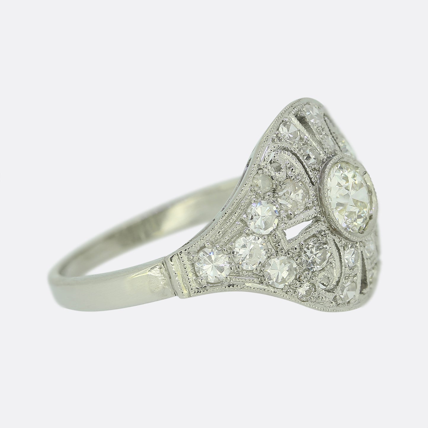 Art Deco Style Diamond Cluster Ring