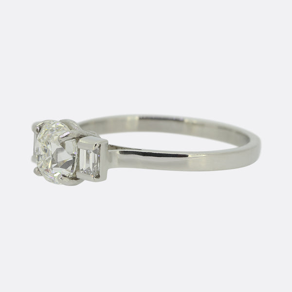 Vintage 1.10 Carat Diamond Three-Stone Ring