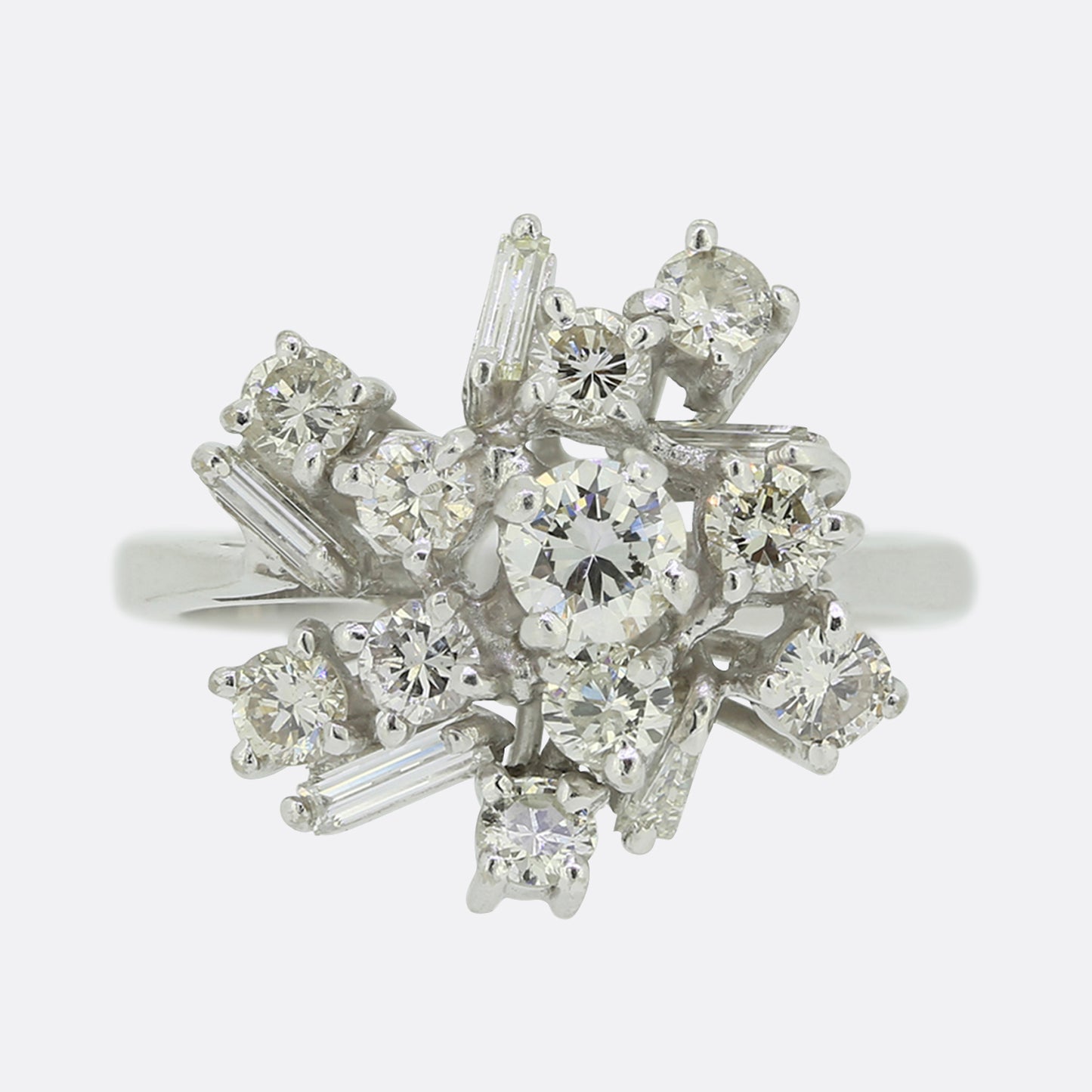 0.76 Carat Diamond Abstract Cluster Ring