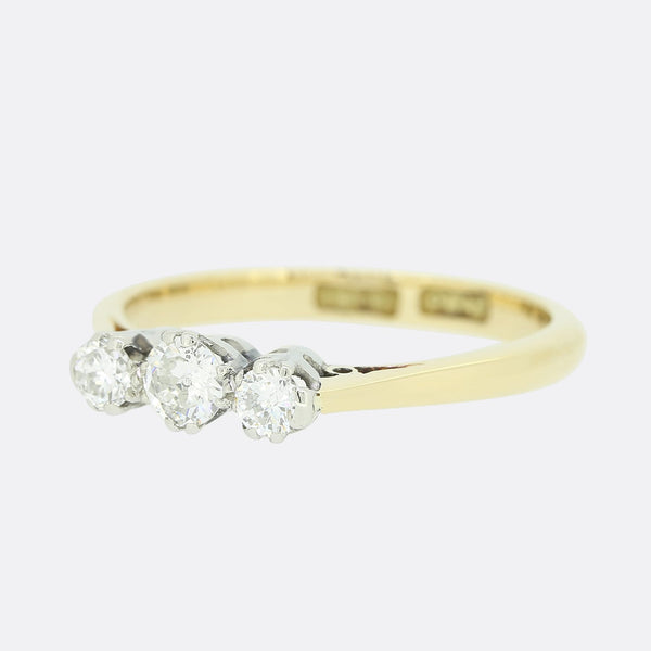 Vintage 0.29 Carat Diamond Three Stone Ring