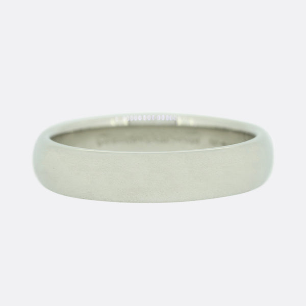 Tiffany and Co. Platinum 4mm Band Ring Size Q