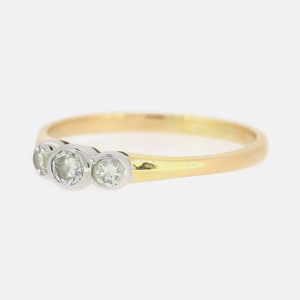 Vintage Three Stone 0.30 Carat Diamond Ring