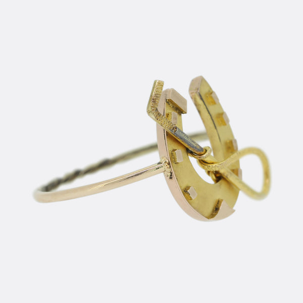 Victorian Horseshoe and Riding Crop Ring
