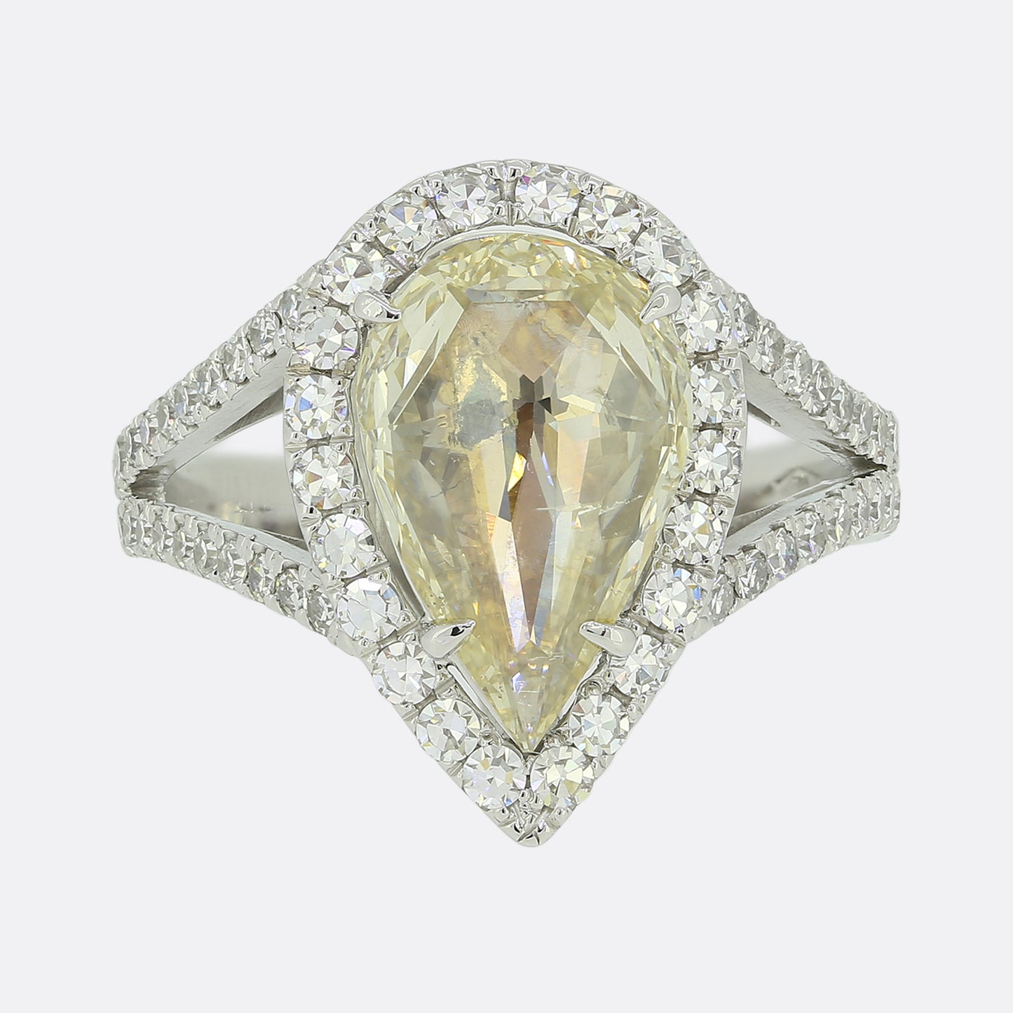 2.00 Carat Fancy Yellow Diamond Halo Ring