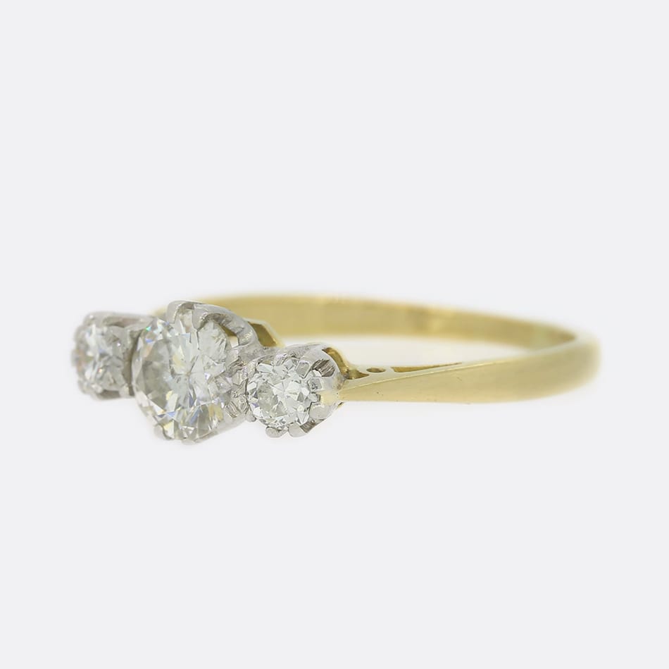 0.65 Carat Diamond Three Stone Ring