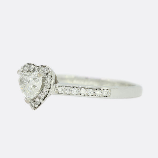 0.50 Carat Heart Shape Diamond Halo Ring