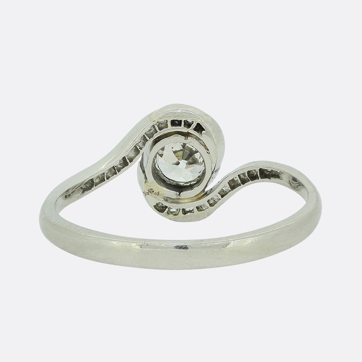 0.50 Carat Old Cut Diamond Solitaire Twist Ring