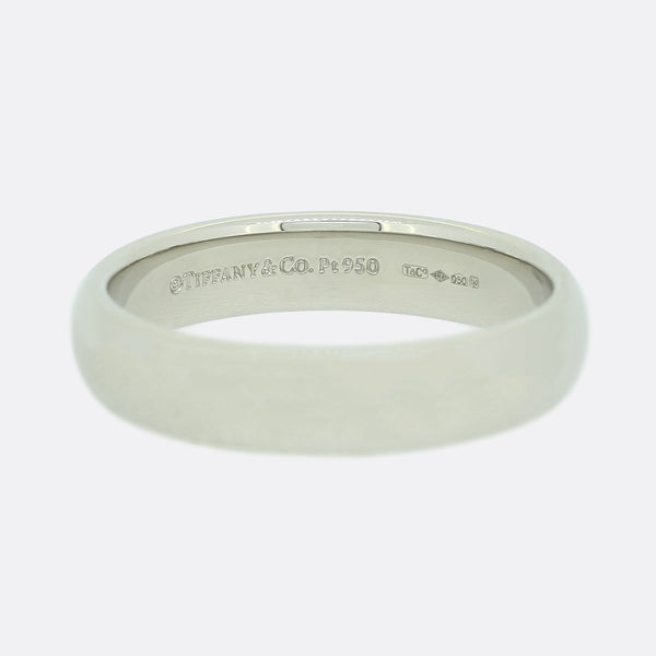 Tiffany and Co. Platinum 4mm Band Ring Size Q