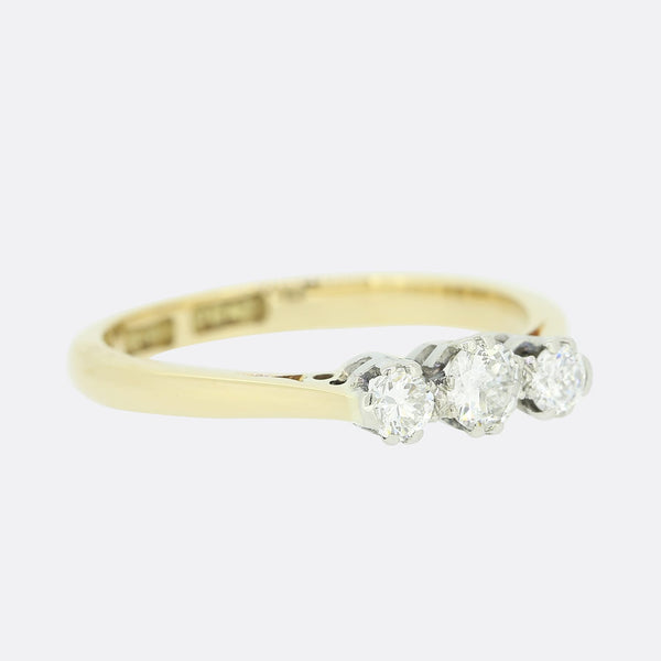 Vintage 0.29 Carat Diamond Three Stone Ring