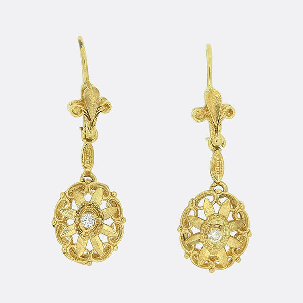 Vintage Diamond Drop Earrings