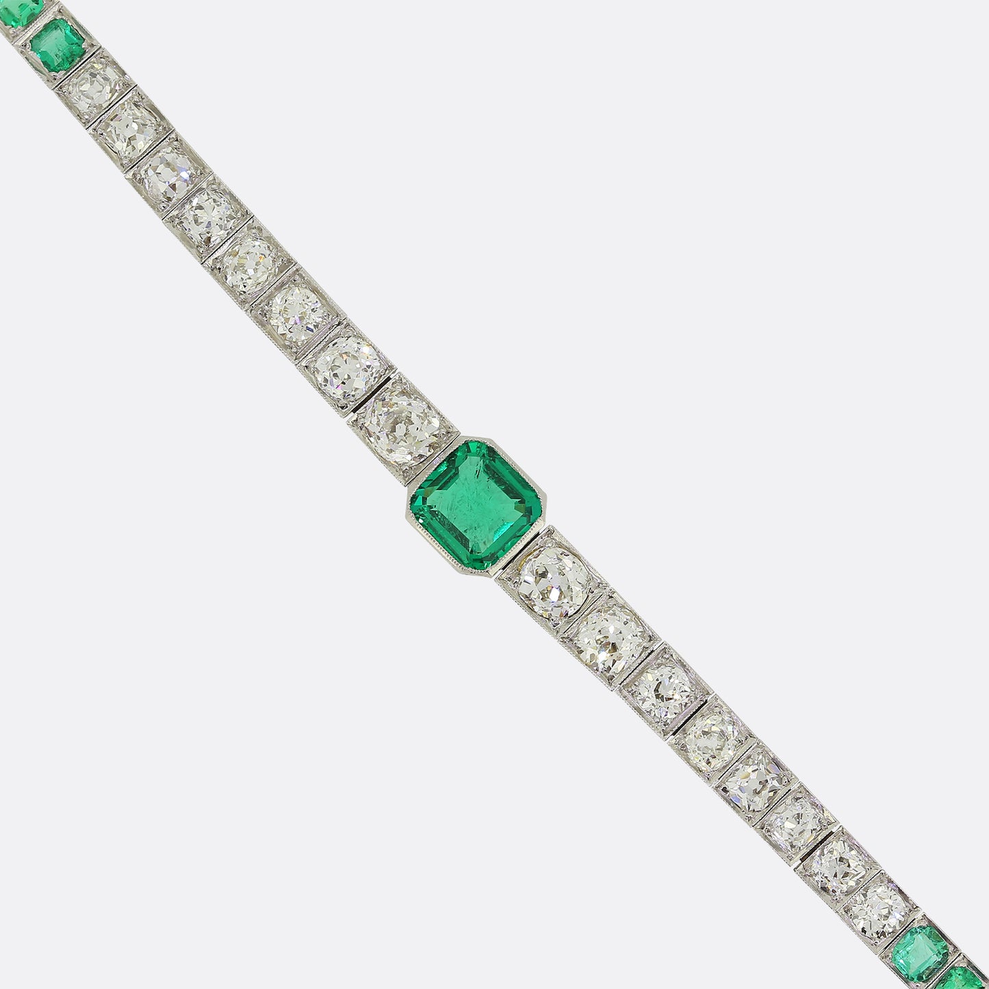 Art Deco Emerald and Diamond Bracelet