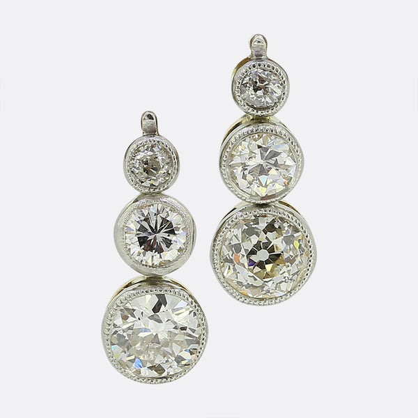 Antique Old Cut Diamond Drop Earrings