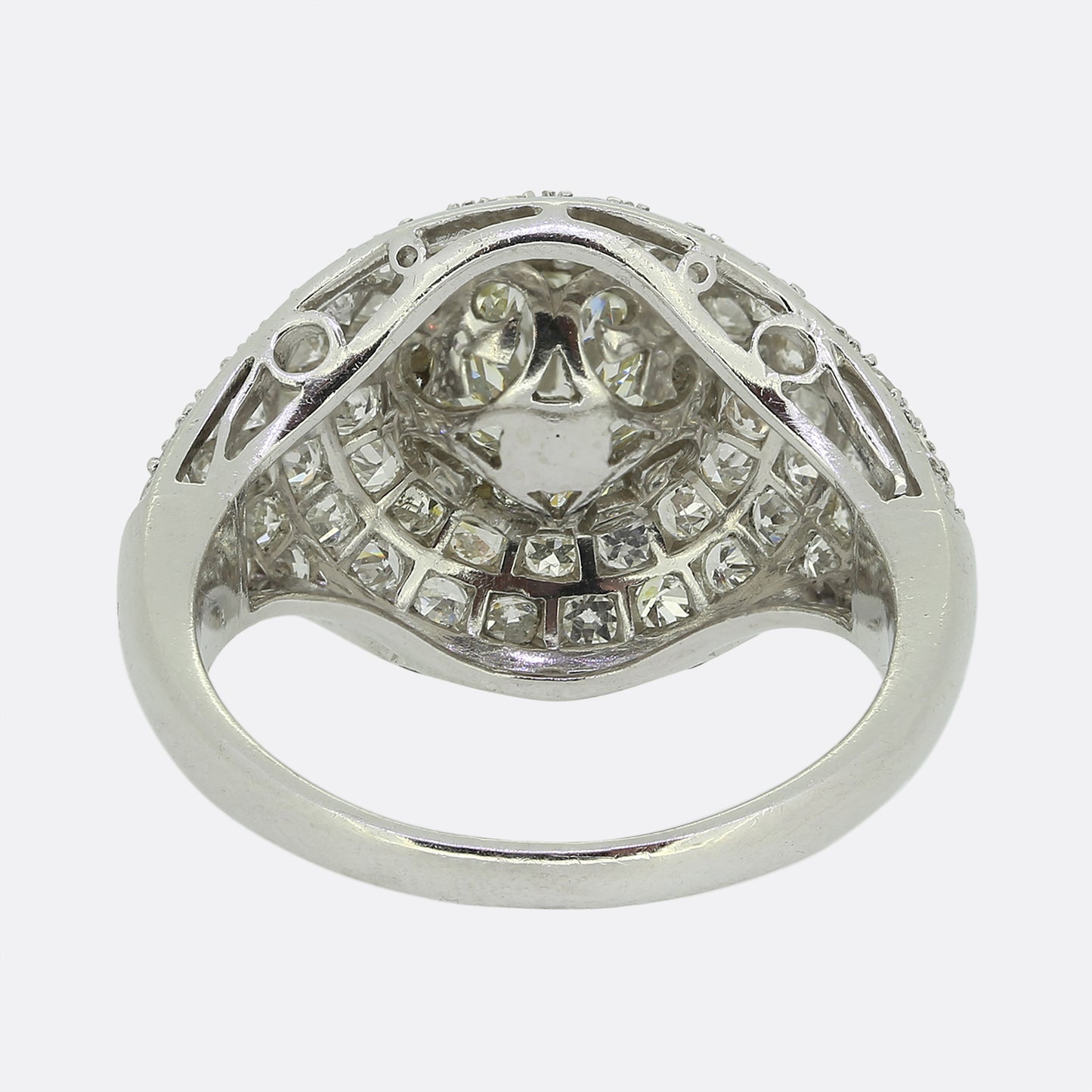 Vintage 0.90 Carat Diamond Bombe Ring