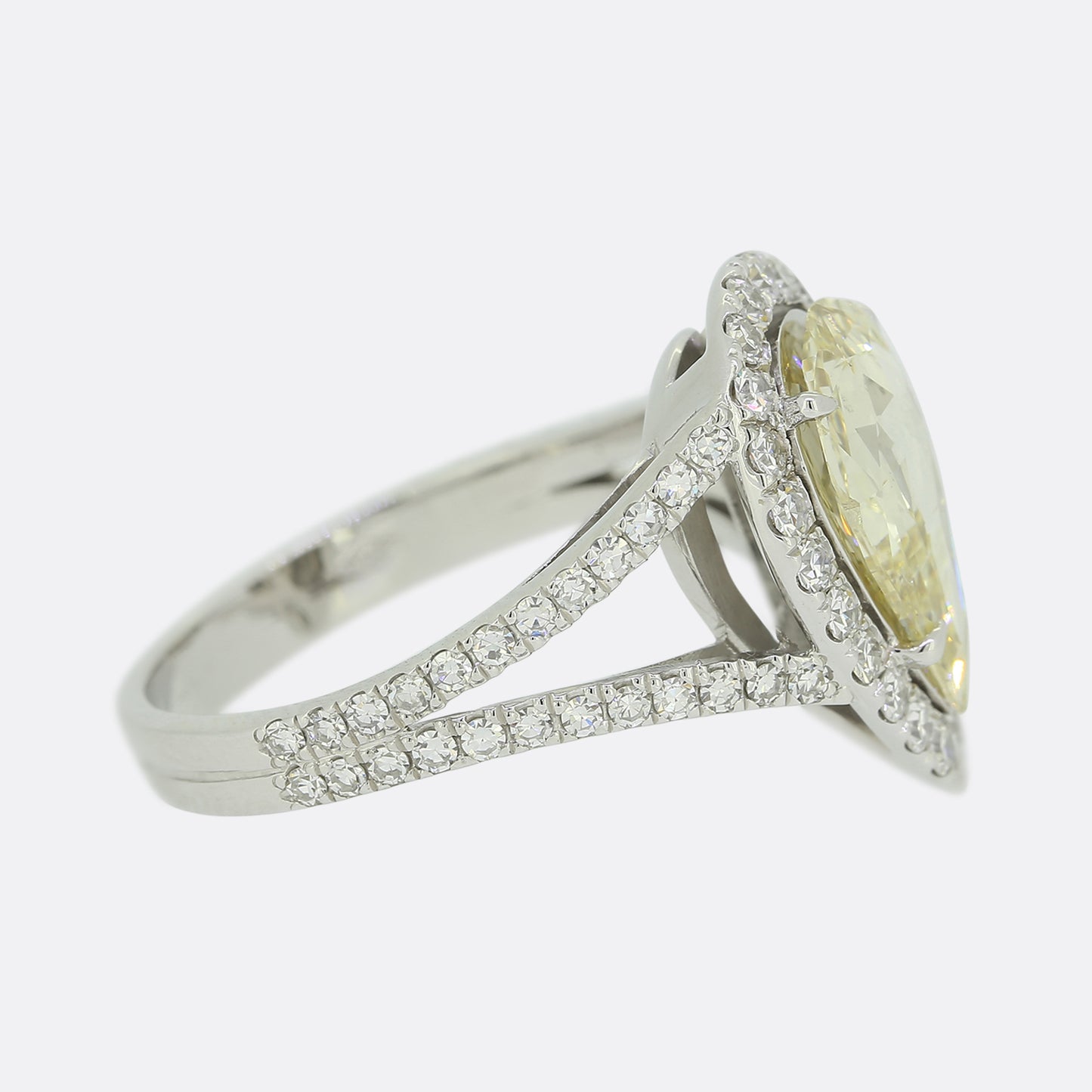 2.00 Carat Fancy Yellow Diamond Halo Ring