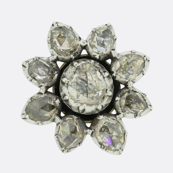 Georgian Rose Cut Diamond Cluster Ring