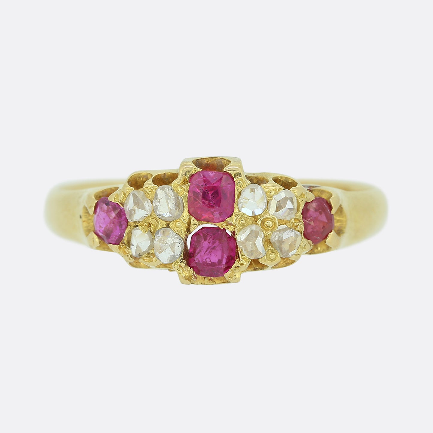 Victorian Burmese Ruby and Diamond Ring