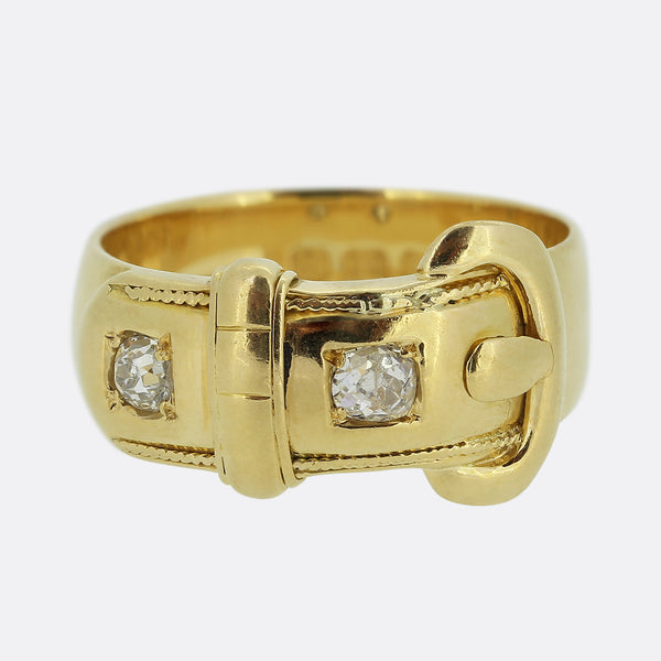 Victorian Old Cut Diamond Buckle Ring