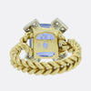 Vintage Garrard Ceylon Sapphire and Diamond Cluster Ring