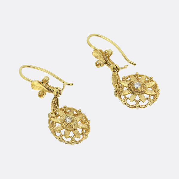 Vintage Diamond Drop Earrings