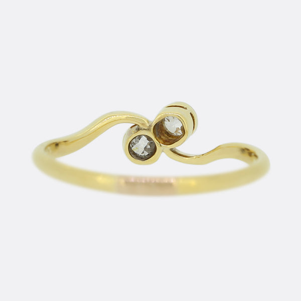 Vintage Two Stone Old Cut Diamond Ring