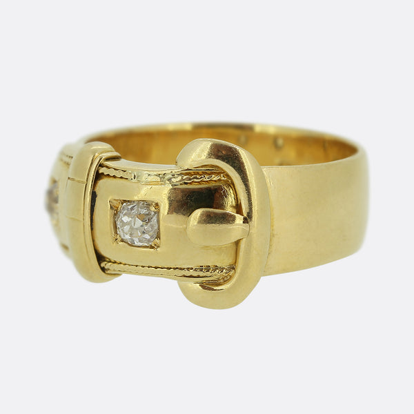Victorian Old Cut Diamond Buckle Ring