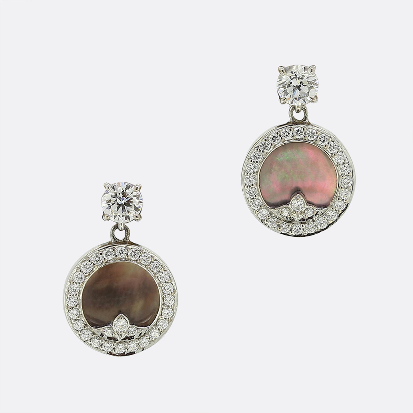 Mappin and Webb Treasure Express Mother of Pearl and Diamond Stud Earrings