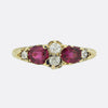 Late Victorian Ruby and Diamond Band Ring