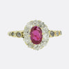 Burmese Ruby and Diamond Cluster Ring