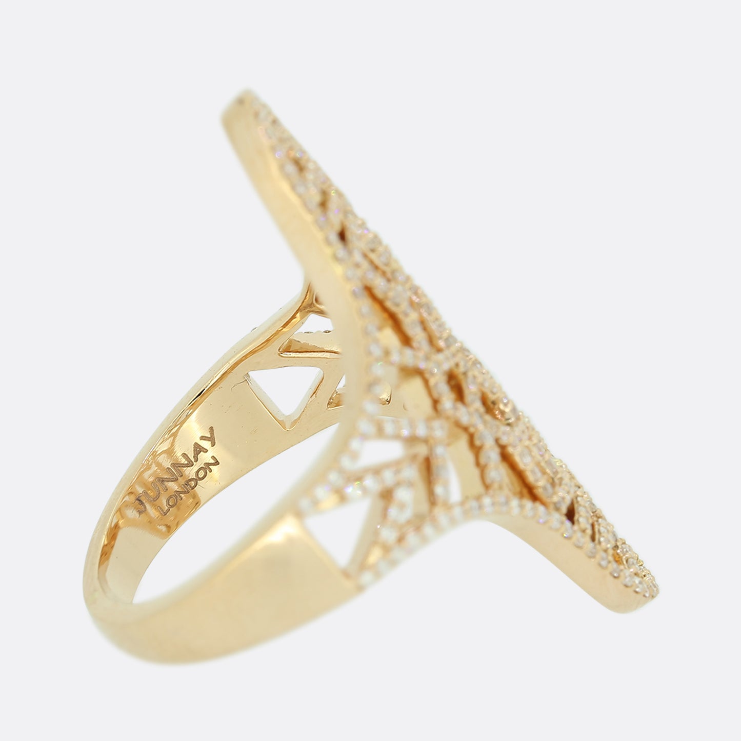 Junnay London Cracked Paint Effect Cocktail Ring